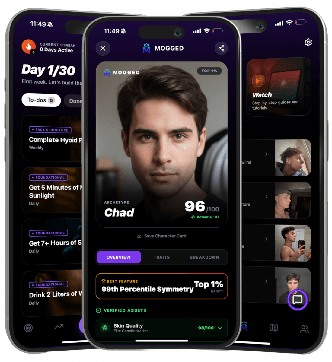 MOGGED App Interface