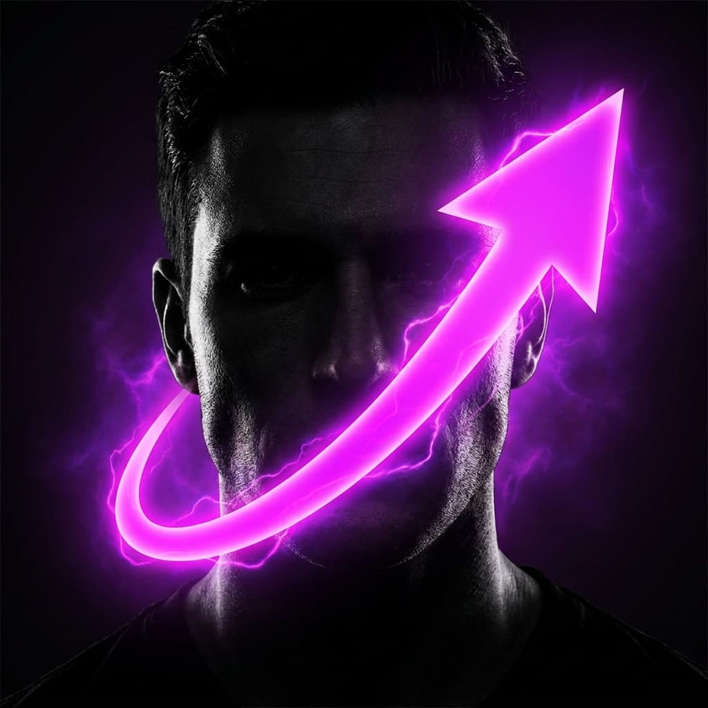 High Ceiling glow-up profile — male face showing transformation potential