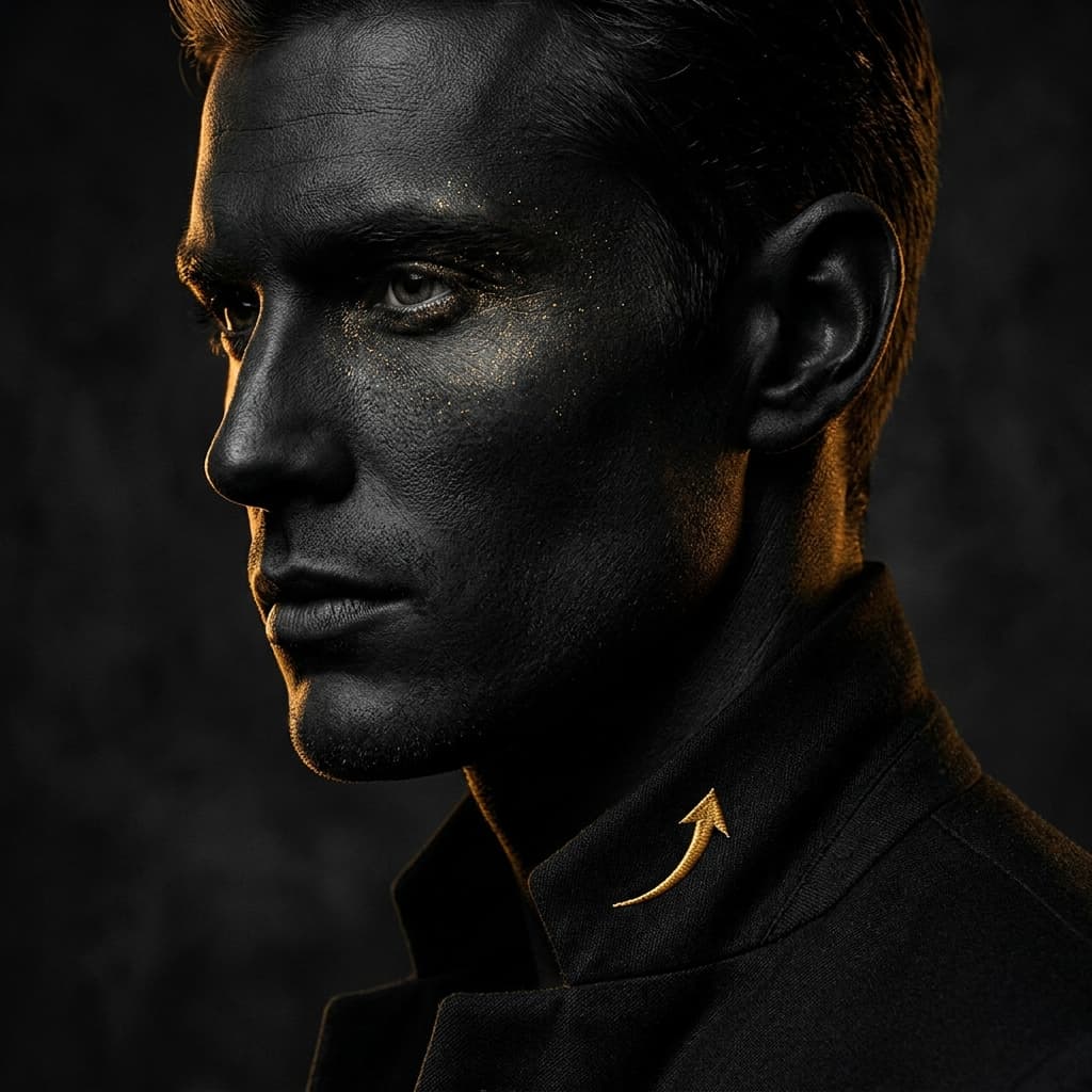 Refinement glow-up profile — male face showing transformation potential