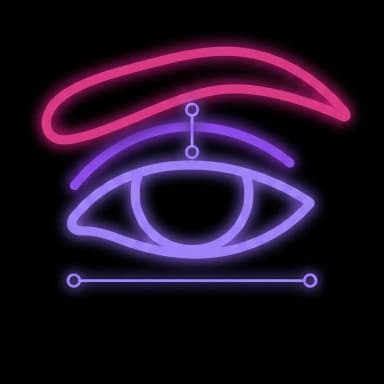 Hunter Eyes Test icon — stylized hooded almond eye with brow ridge line
