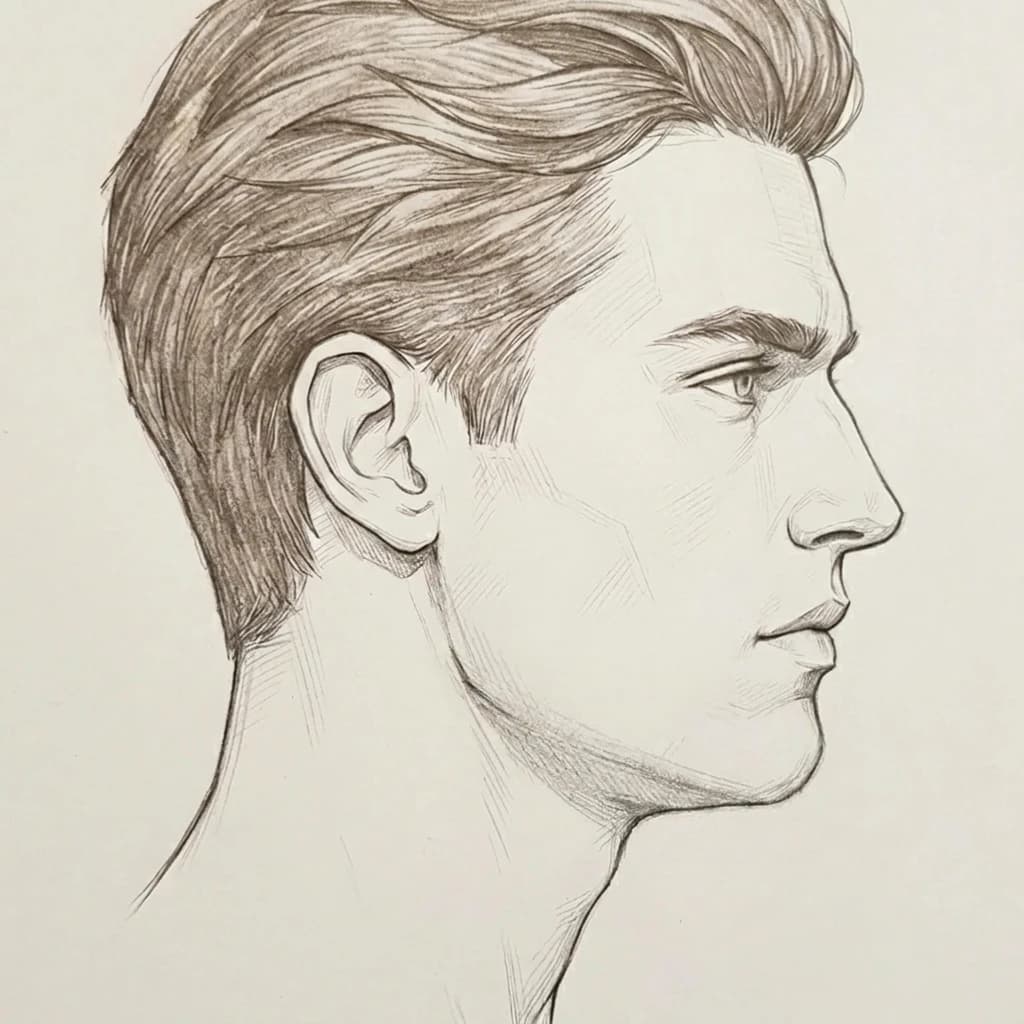 Soft jawline visual reference — softened gonial angle, blurred edge