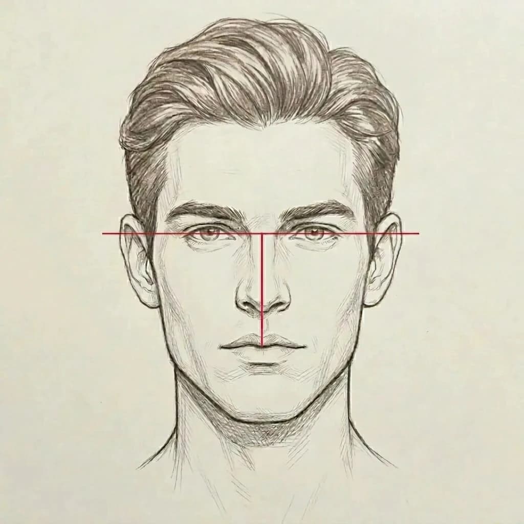 Compact midface — eyes-to-lip distance visibly short relative to interpupillary distance