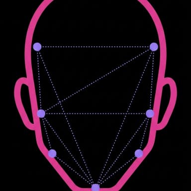 Mogger Test icon — face silhouette with biometric landmark dots